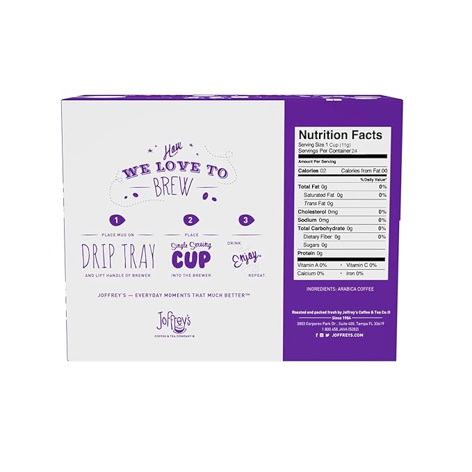 Joffrey's Coffee - French Roast Rich Coffee Blend Artisan Dark Roast Arabica Beans Full-Bodied Blend Hints of Caramel &amp Chocolate K-Cup 2.0 Compatible (Single Serve Cup 24 Count) (Pack of 2