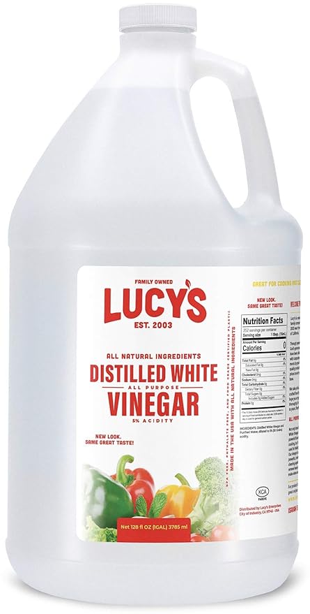 Lucy's Family Owned - Natural Distilled White Vinegar 1 Gallon (128 oz) - 5% Acidity (White Vinegar 1 Gallon (128 fl oz.))