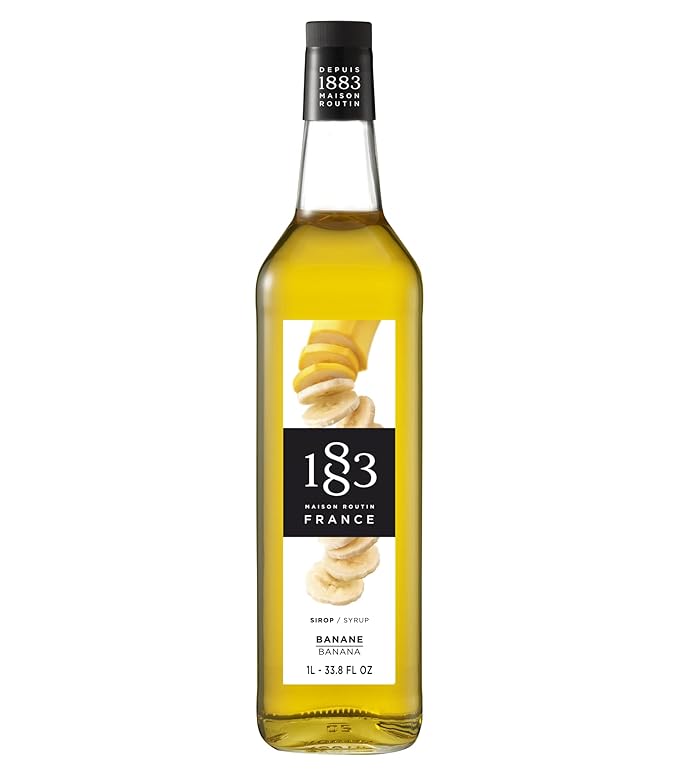 1883 Banana Syrup for Drinks Made in France 1 Liter Glass Bottle