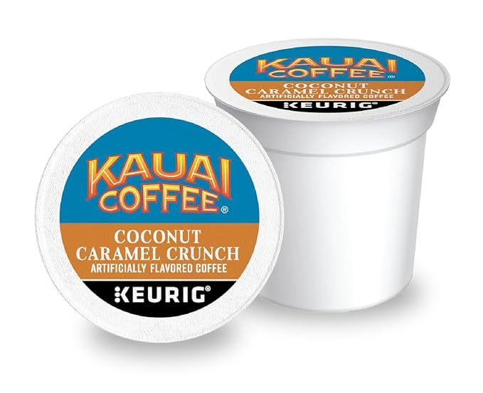 Kauai Coffee Coconut Caramel Crunch Flavor - Compatible with K-Cup Brewers 10 CT (Pack of 4)