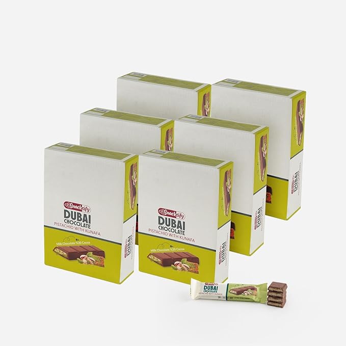 Mini Dubai Chocolate (Pack of 24) Kunafa Pistachio Bar- 27gr Total 1.43 pounds.- Perfect for Gifting Fresh Daily Production 24 Pieces Dubai Chocolate with Shredded Phyllo Dough 22.86 ounces (Mini P