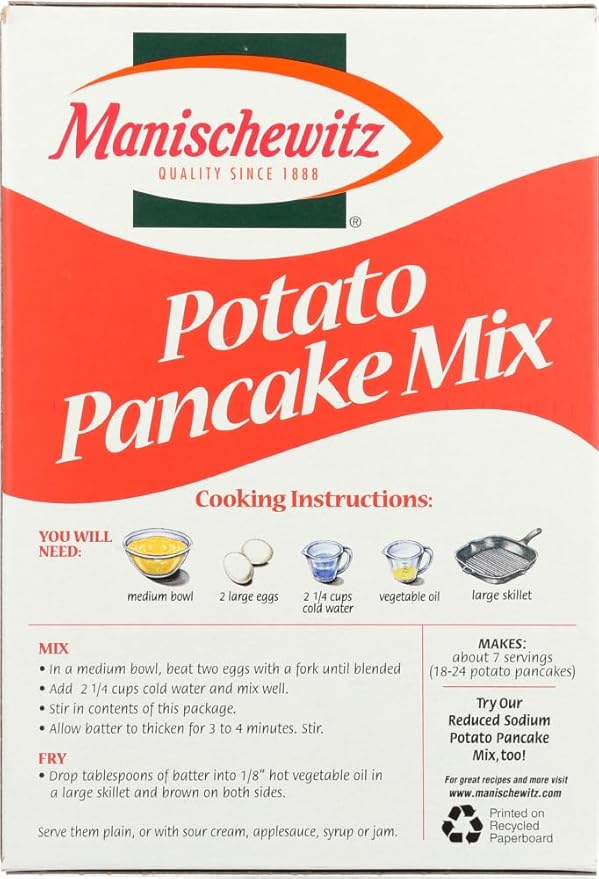Manischewitz Potato Pancake Mix 6-ounce Boxes (Pack of 12)