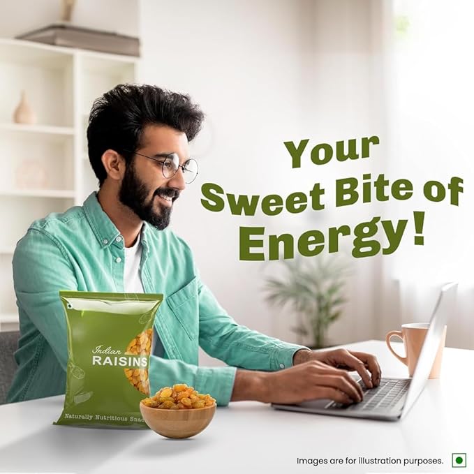 Indian Raisin Dryfruits- Indian Kishmish | Rich In Nutiritons| No added Preservatives | Rich In Iron| Healthy Sweet &amp Tasty -500 gm