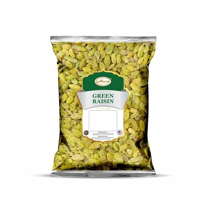 Aiva Green Raisins (2 LB) Bulk– Premium Seedless Dried Fruit for Snacking Baking and Cooking