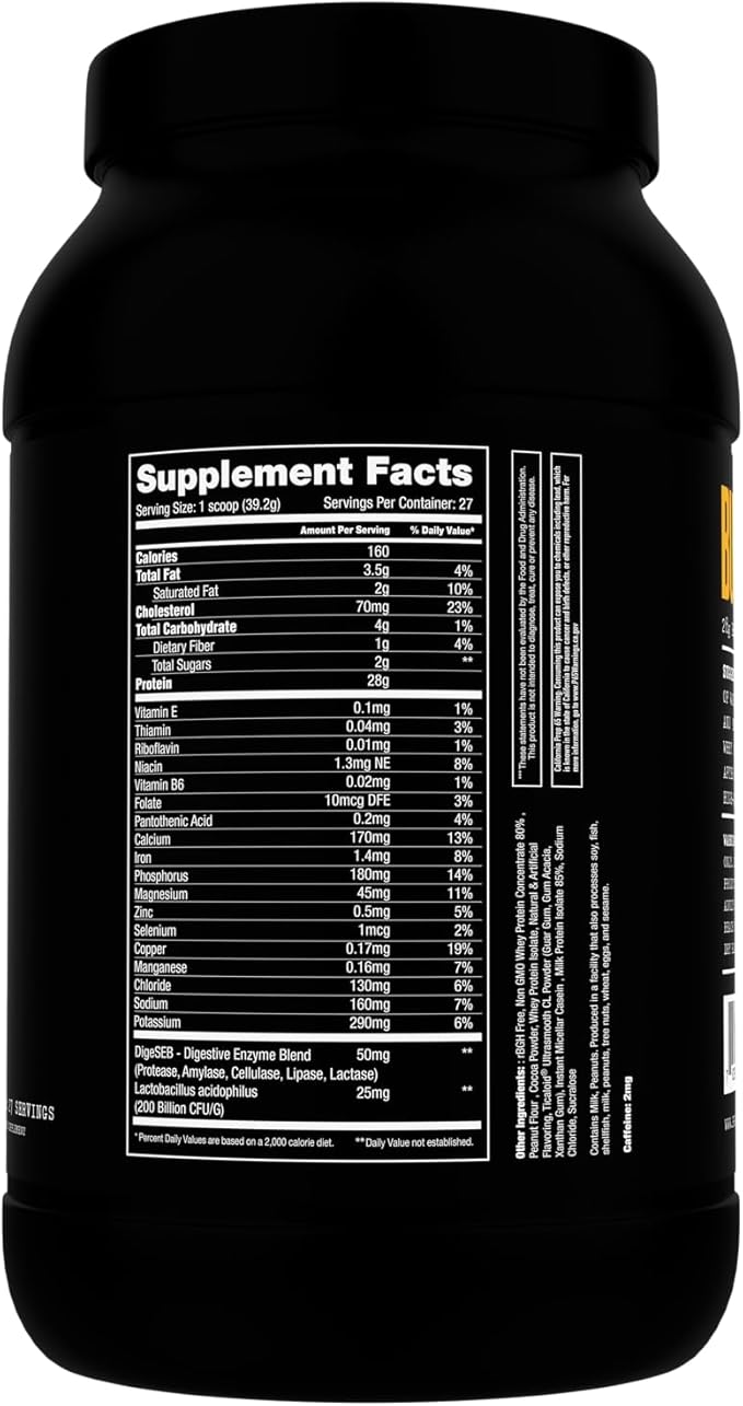 Project #1: Whey Protein Plus | Micro-Filtered Whey Isolate for Muscle Development &amp Rapid Recovery | Whey Protein Powder - Protein Drinks or Workout Smoothie | 27 Servings - Chocolate Peanut Butt