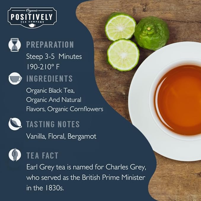 Organic Positively Tea Company Earl Grey Crème Black Tea Loose Leaf 16 Ounce