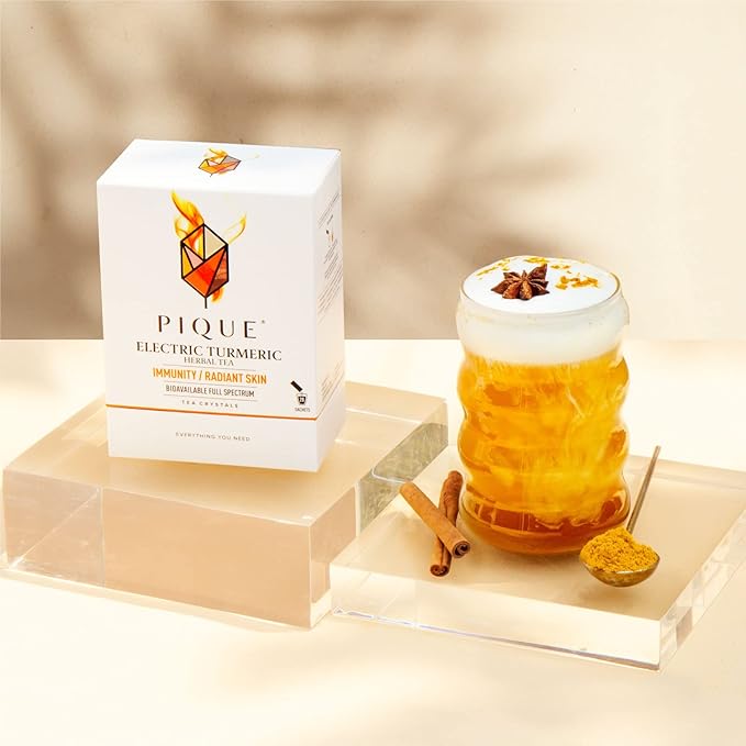 Pique Electric Turmeric - Supports Radiant Skin Healthy Immunity and Natural Inflammatory Response - 28ct Single Serve Sticks (Pack of 1)