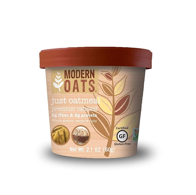 Modern Oats All Natural Oatmeal Cups Just Oatmeal 2.1 Ounce Cup (Pack of 12)