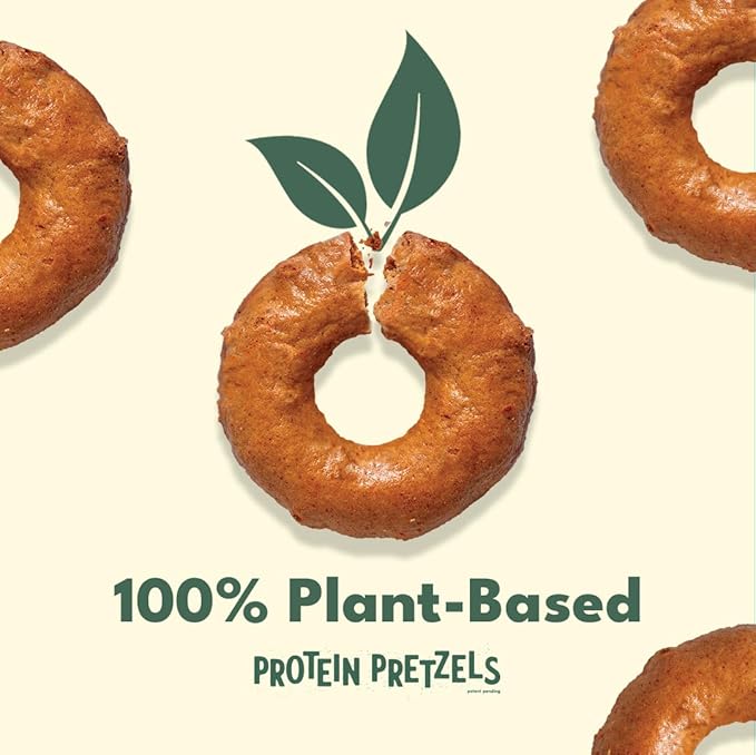 CRISP POWER Protein Pretzels Sea Salt 28G Protein High Protein Snack High Fiber Low Carb Crunchy Pretzel Snacks No Added Sugar 1.75 oz Bags 6 Pack Vegan Keto