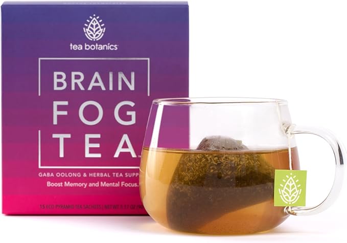 Brain Fog Tea for Memory Focus &amp Concentration &amp Creativity Organic with Vitamins &amp Minerals (15 Day Supply)