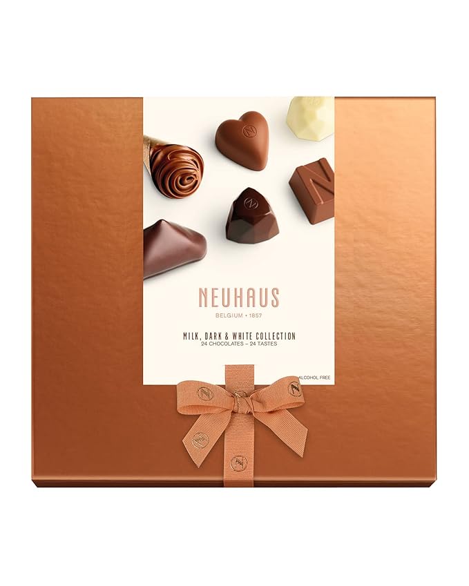 Neuhaus Belgian Chocolate Classic Discovery Collection – 24 Timeless Neuhaus Pieces Assorted Milk White &amp Dark Chocolate Pralines – Gourmet Chocolate Gift