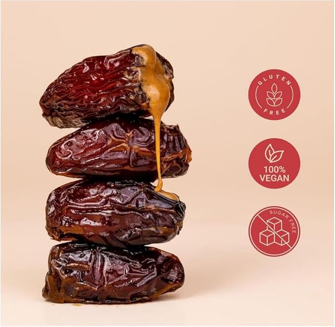 Pick Me Up Snacks – Organic Medjool Dates Pitted and Filled with Creamy Pistachio Butter – 4 Dates per 2.4 oz Pack – Vegan Gluten-Free No Added Sugar – Healthy On-the-Go Energy Snack – Pack of 10 p