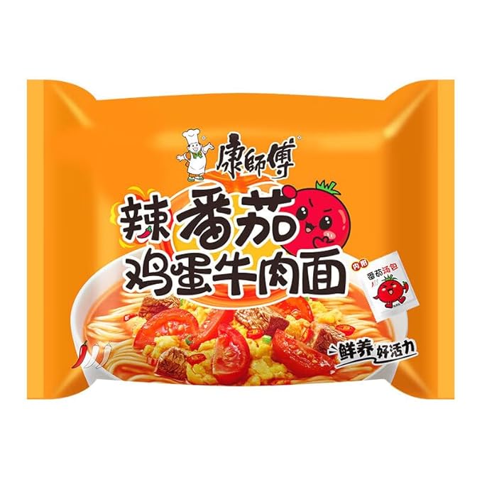 Chinese food Noodles 康师傅 方便面 经典辣番茄面五连包110g*5 泡面 袋装