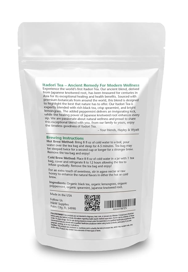 Itadori Tea - Organic Black Tea With Japanese Knotweed For Resveratrol &amp Immune Support Antioxidant-Rich All-Natural Ingredients 14 Tea Bags for Holistic Wellness
