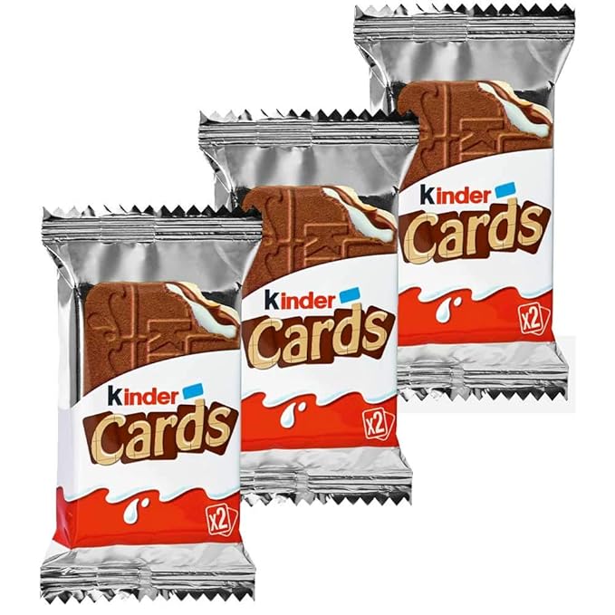 kinder cards chocolate wafers (30 pack of 2)