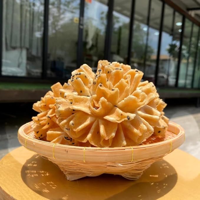 เชฟจ๋า Traditional Thai Flower Cookie Mix - Crispy Dok Jok Lotus Blossom Cookie Premix - Authentic Southeast Asian Pastry Batter - 150g