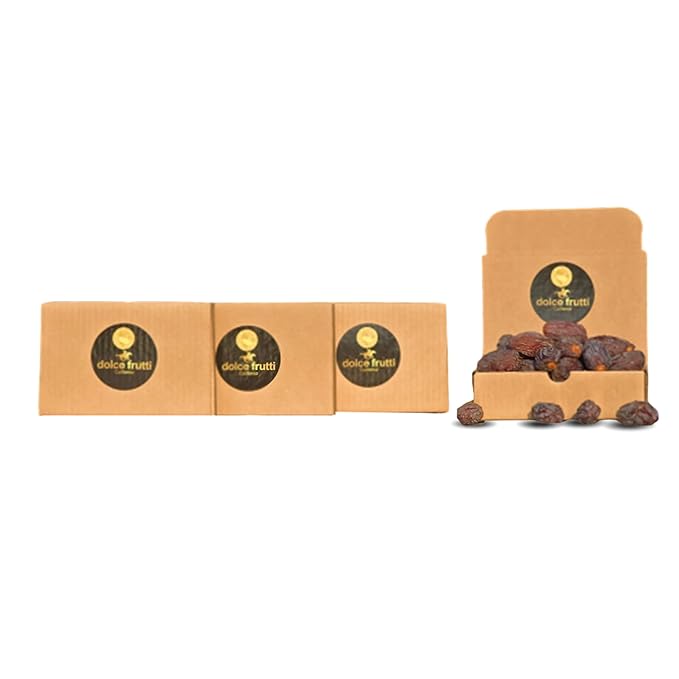 Dolce Frutti Medjool Dates– 3 Lbs –Naturally Sweet with Rich Caramel Taste Grown in California Using Permaculture Practices Great for Snacking &amp Blending Farm Fresh &amp Handpicked