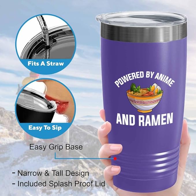 Ramen Lover Pink Edition Tumbler 20oz - Powered by anime - Food Lovers chicken pumpkin vegan pantry spicy noodles