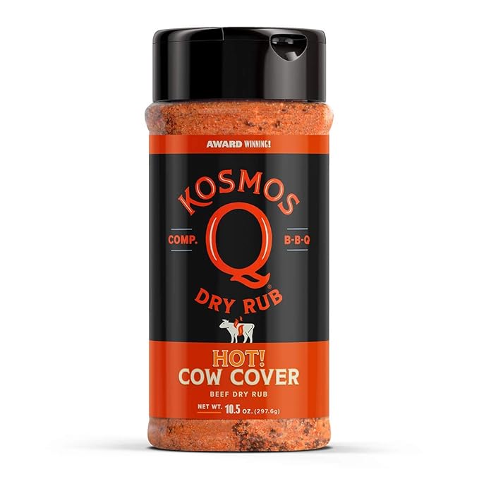 Kosmos Q BBQ Grill Spices and Seasonings Set - 8 Flavor Variety BBQ Rub Seasoning Gift Set for Barbecues Grilling and Smoking - Dry Rub Shakers Include Cow Cover Dirty Bird SPG and More