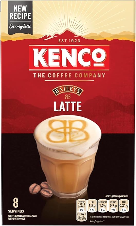 Kenco Instant Coffee Sachets - Pick Any 6 Packs From 9 Blends Including Almond Vanilla Oat Baileys Latte Cappuccino Flat White Iced Hot Salted Caramel