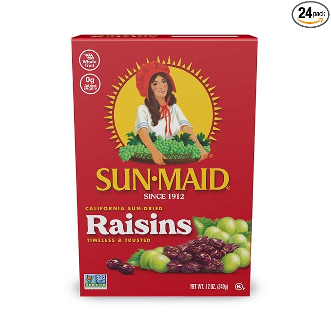 Sun-Maid Organic California Raisins Snack | 12 Ounce | Whole Natural Dried Fruit | No Artificial Flavors | Non-GMO