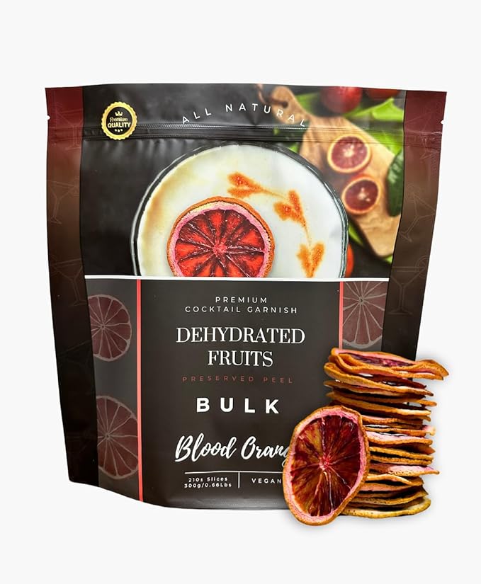 Dried Blood-Orange Slices | BULK SIZE | 210± Slices | Preserved Peel - Premium DRIED FRUITS COCKTAIL GARNISHES Bars &amp restaurants. Cocktail accessories - fruit garnish