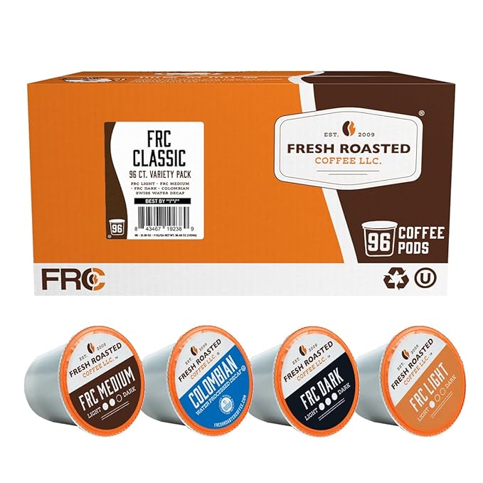 Fresh Roasted Coffee FRC Classic Variety Pack Kosher K-Cup Compatible 96 Pods