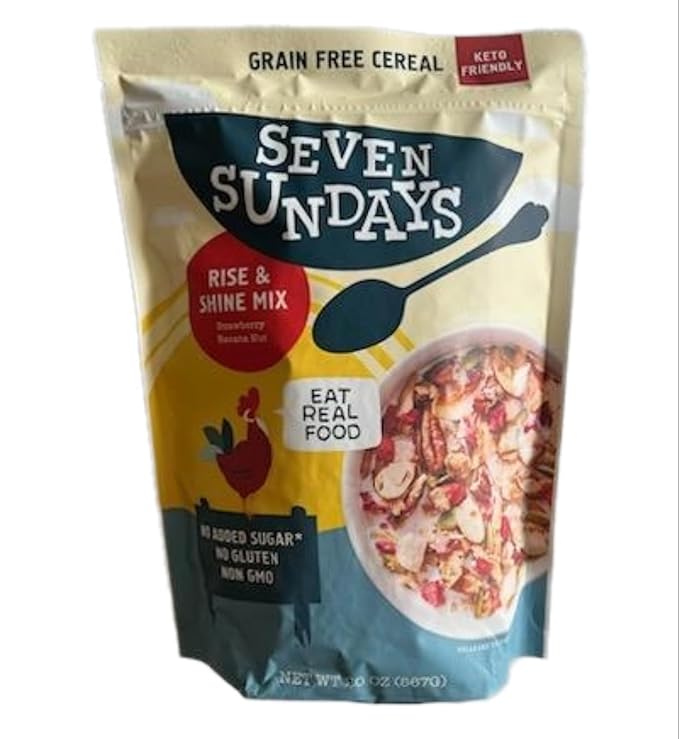 Seven Sundays Rise &amp Shine Mix Grain Free Keto Nut Granola Cereal 40 oz Total Bundlecat stickpet