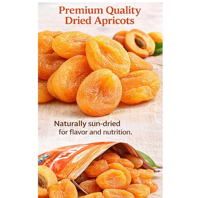 Sunny! Fruit Organic Dried Apricots Soft &amp Naturally Sweet Sun-Dried Apricots No Added Sugar Non-GMO Healthy Snack 32 oz Bags (Pack of 2)
