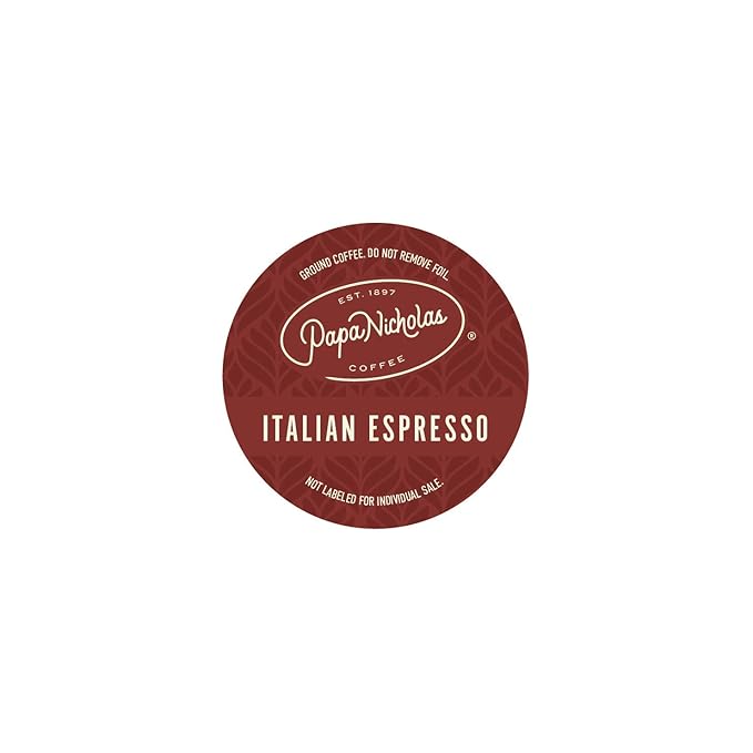 Papanicholas Single Serve Coffee Cups Fits Keurig K Cup Brewers Italian Espresso 72 Coffee Pods