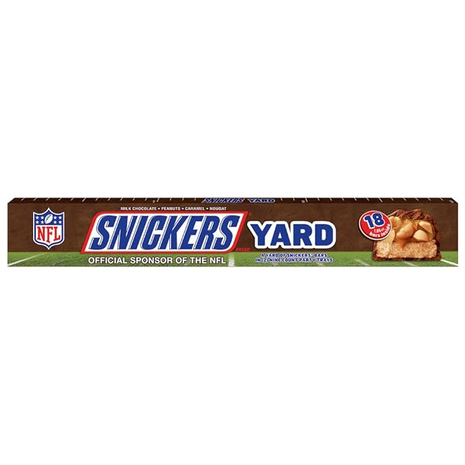 Snickers Yard Chocolate Bars Candy 18 Count 33.48 Ounce