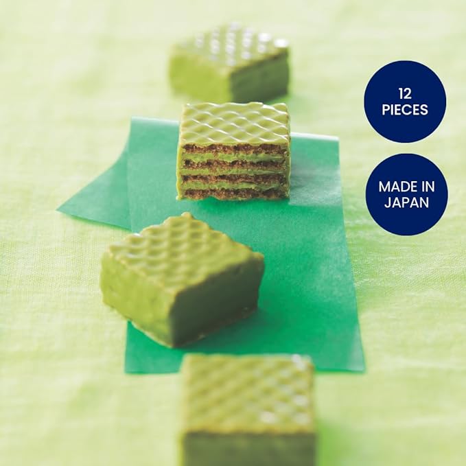 ROYCE' Chocolate Wafers Matcha - Premium Chocolate Wafers with Flavorful Filling| Perfect Gourmet Snack for Gifting &amp Indulging | Japanese Chocolate from Hokkaido (12 Pieces of Chocolate)