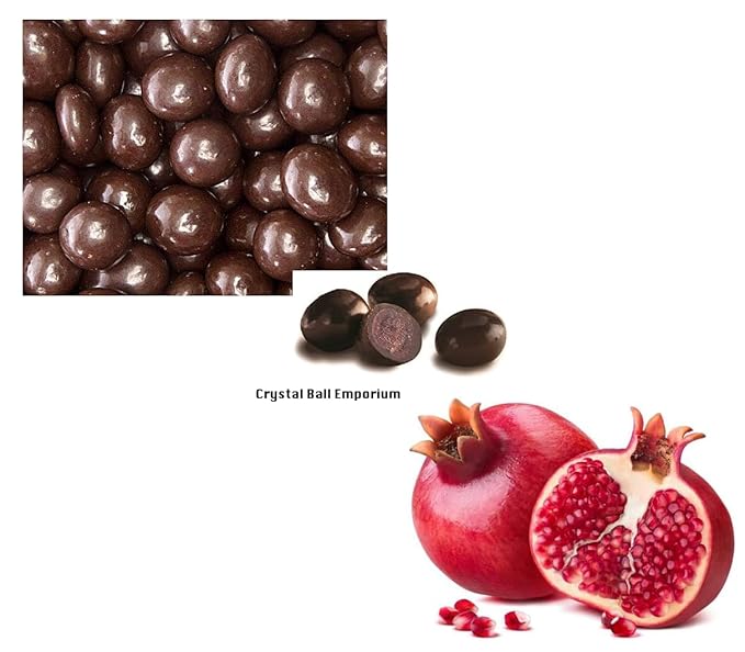 2-PACK Superberry Pomegranate Gourmet Dark Chocolate Bonbons – Fair Trade Certified Premium Dark Chocolate with Soft Chewy Center No Artificial Colors or Flavors 7oz. resealable bag x 2 = 14 oz. tota