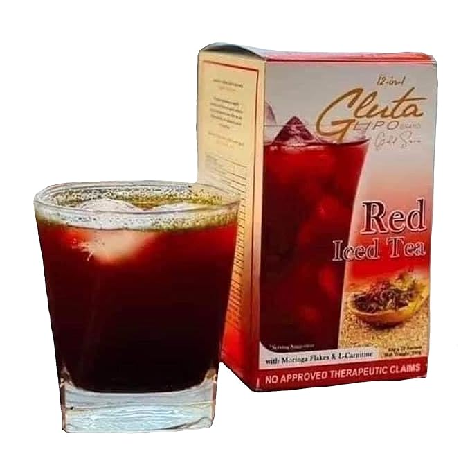 GlutaLipo 12 in 1 Gluta Lipo Gold Series Red Iced Tea - 10 Sachets 10 Count (Pack of 1)