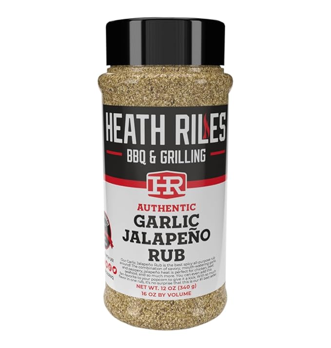 Heath Riles BBQ Bundle - Chicken Injection &amp Brine Garlic Jalapeño BBQ Seasoning Rub Cajun Creole Garlic Butter Rub Seasoning and Brown Sugar Honey Habanero BBQ Glaze