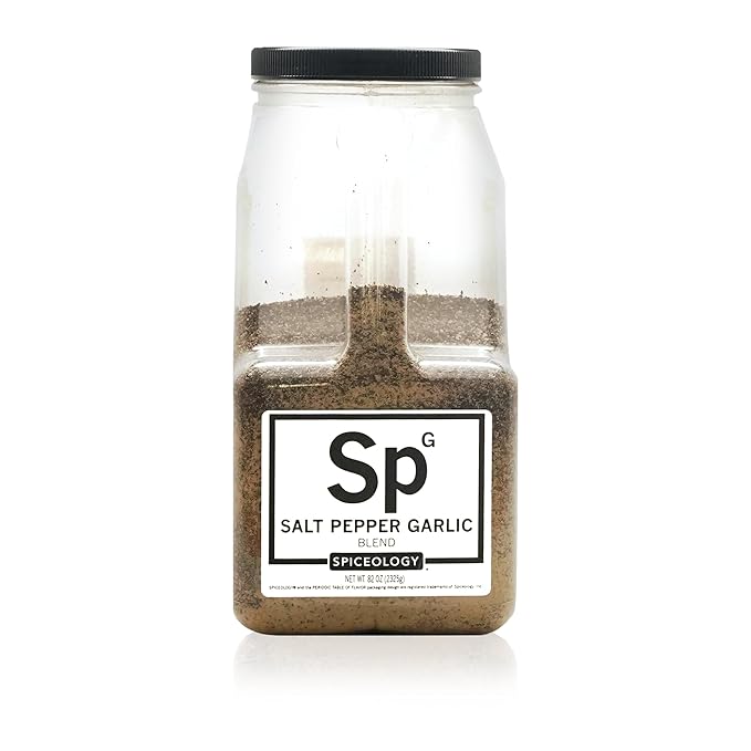 Spiceology – Salt Pepper Garlic (SPG) Seasoning – Premium Spice Blend for Beef Pork Poultry &amp Veggies – Ideal as Steak Rub BBQ Seasoning &amp All-Purpose Meat Rub – 82 oz