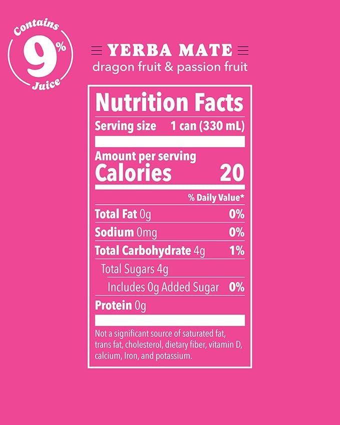 Babe Organic Yerba Mate Energy Drinks | NO SUGAR ADDED with 150mg Plant-Based Caffeine | Natural Yerba Mate Tea with No Crash No Jitters - Peach Mango &amp Passion Dragon (6 x 12oz Cans)