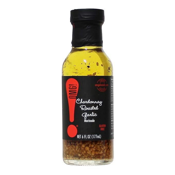 OMG!: Delicious Dipping Oil | As found in Pike Place Market | Perfect for breads veggies salads and marinades. (Chardonnay Roasted Garlic Marinade 177ml/6oz)