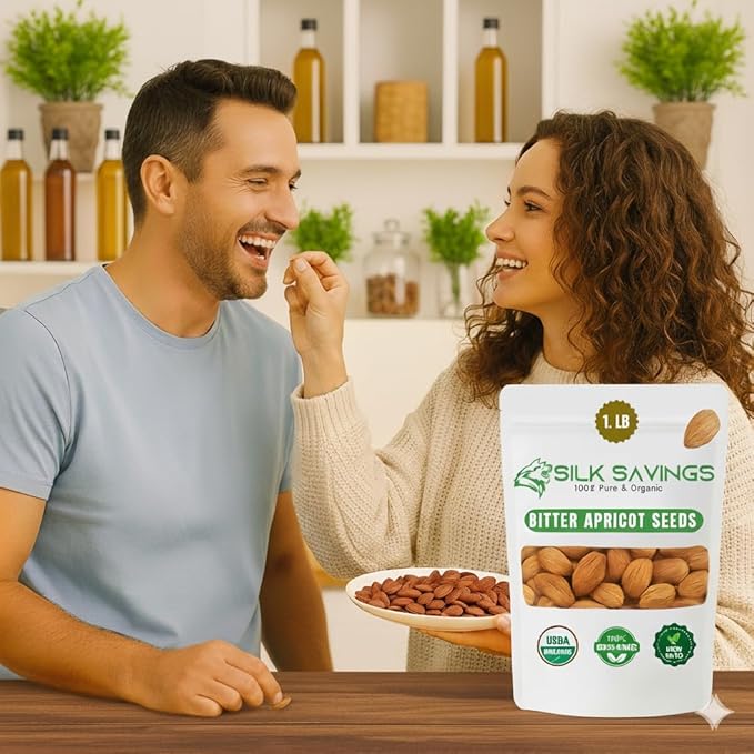 Bitter Apricot USDA Organic (1LB) Sun Dried Bitter Apricot kernels 16oz Natural Raw Bitter Apricot Seeds Vegan Non-GMO Gluten Free Great source of Vitamins 3 Kernels everday