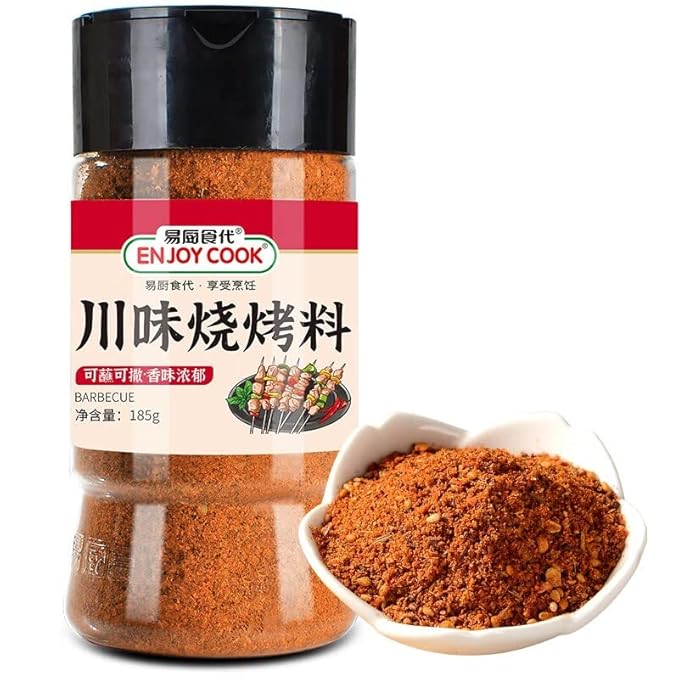 易厨食代 川味烧烤料 Barbecue seasoning Authentic Chinese barbecue seasoning Spicy taste Mixed spices Suitable for Chinese barbecue hot pot 185g* bottle /6.53oz* bottle
