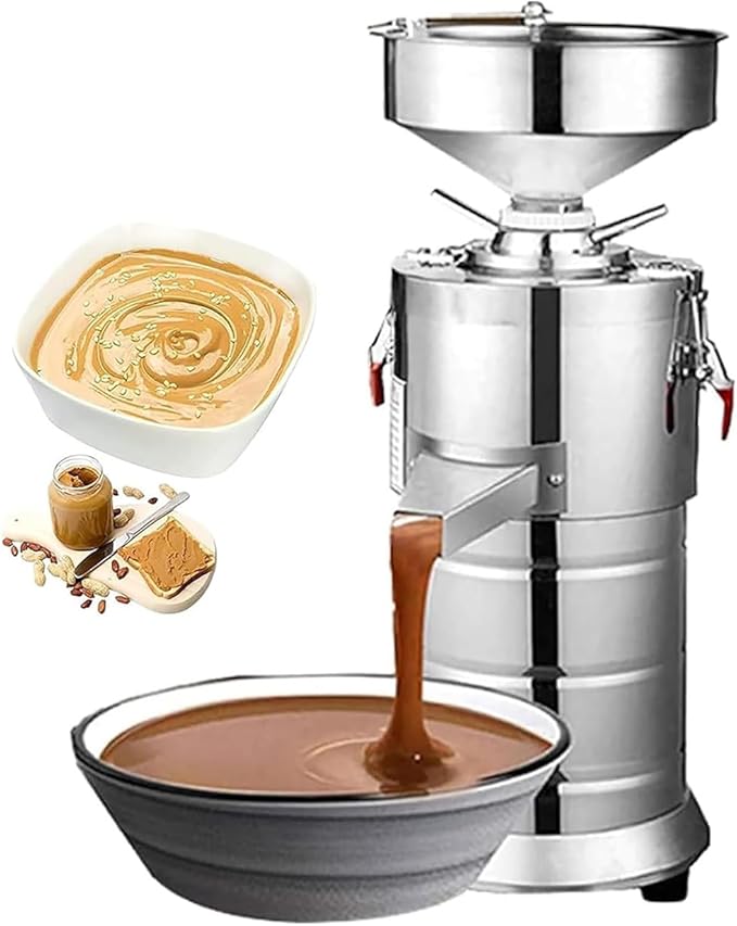 Electric Peanut Butter Maker 500mL Commercial Nut &amp Seed Grinder 15kg/h Automatic Sesame Grinding Machine for Almonds Cashews Pecans Hazelnuts