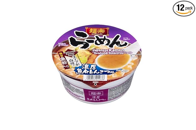 HIKARI Menraku Ramen Seafood Tonkotsu Taste Tonkotsu 2.9 Oz (Pack Of 12)