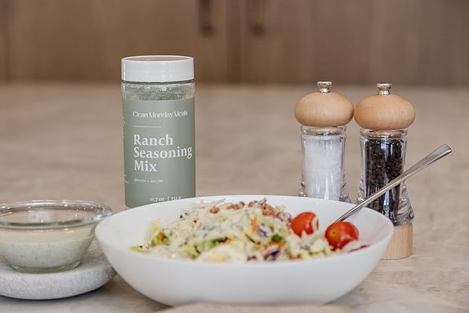 Clean Monday Meals Ranch Seasoning Mix | Gluten Free Dairy Free No Artificial Additives | All-Purpose Ranch Powder for Dips Dressings Veggies &amp Meal Prep | 2-Pack 11 oz