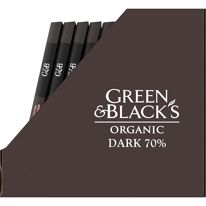 Green &amp Black's Organic Dark Chocolate Bar 70% Cacao 10 - 3.17 oz Bars