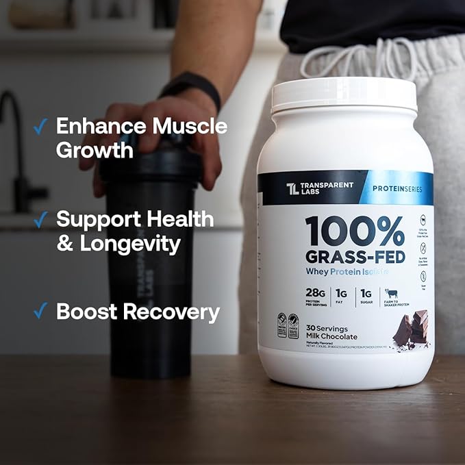 Transparent Labs Grass-Fed Whey Protein Isolate (30 Servings Strawberry Milkshake) &amp Hydrate Electrolytes Powder (40 Servings Peach Mango)