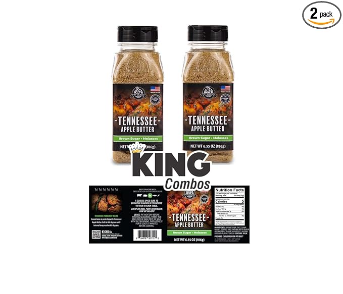 Pit Boss BBQ and Grill Seasoning with the exotic flavors + King Combo QR Code (Apple Butter Tennessee (2 Count))