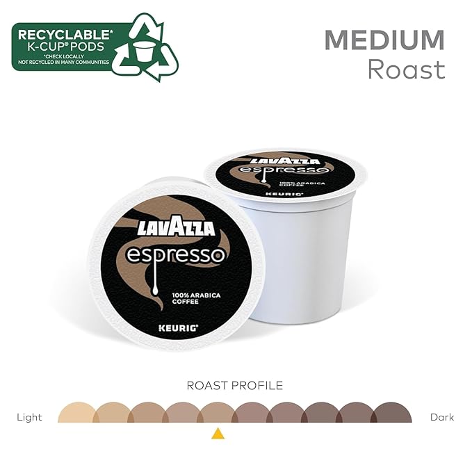 Lavazza K-Cup Coffee Pods Variety Bundle for Keurig Brewers – Light &amp Medium Roast Single-Serve K-Cup Coffee Pods 40 Count Assorted Flavors (10 Dolcevita Classico 10 House Blend Perfetto 10 Co