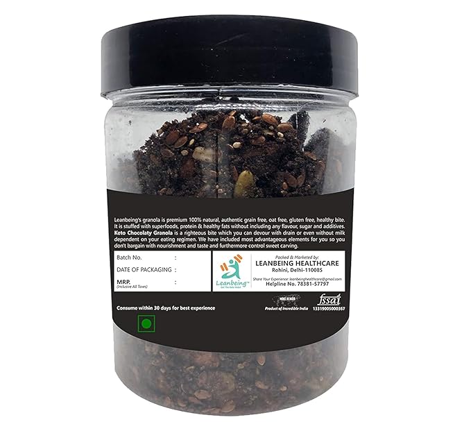 Generic VEDA Keto Chocolaty Almond Granola 250G | Low Carb Cereal Gluten &amp Grain Free- Low Fat High Protein Keto Cereals Energy Snack