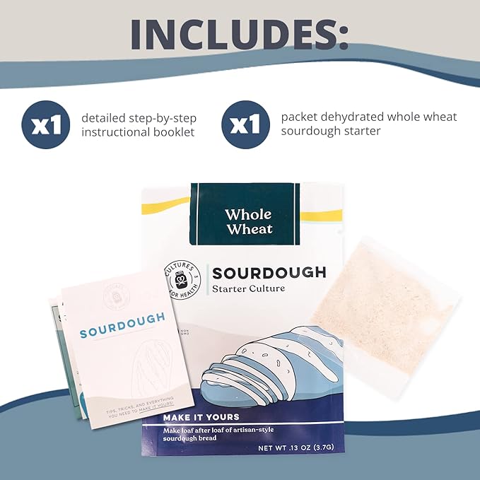 Cultures for Health Whole Wheat Sourdough Starter Bread Lame &amp Starter Jar Kit Bundle | Essential Baking Supplies for Homemade Bread | DIY Breadmaking Kit