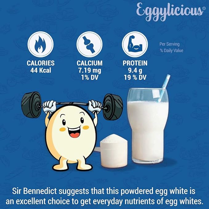 Eggylicious Egg White (Albumin) Powder Dried Natural Protein Powder Made from Fresh Eggs PasteurizedNon-GMO No Additives Used for Baking Icing1lbs(16oz)